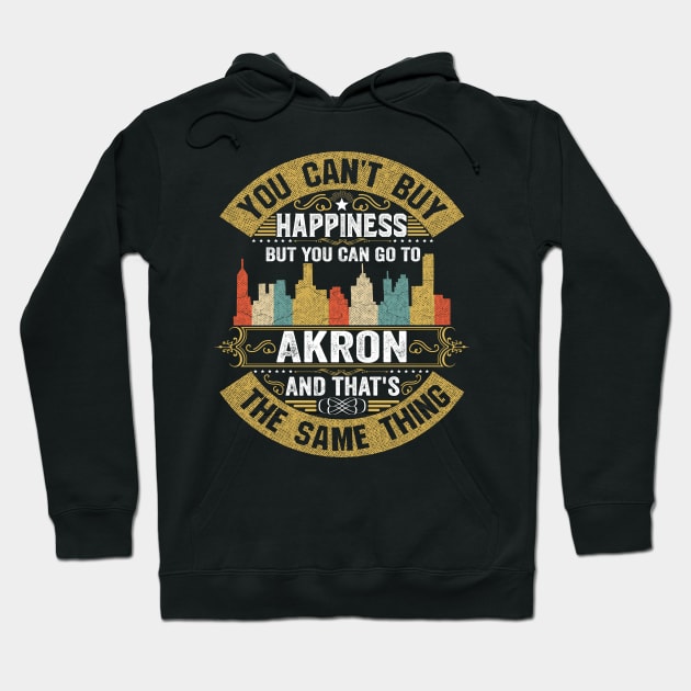 USA City Akron City T-Shirt I Love Akron Flag Ohio State Home City Akron Map Native USA Flag Hoodie by BestSellerDesign